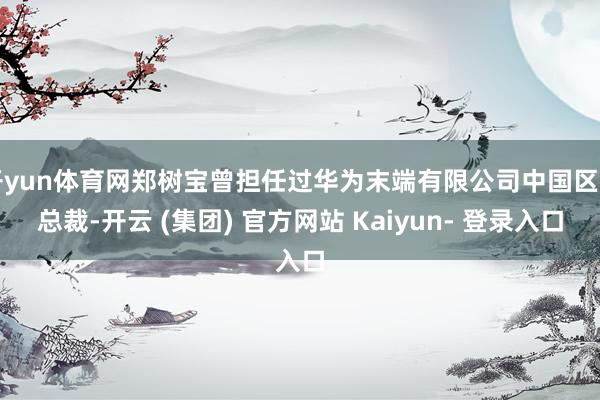开yun体育网郑树宝曾担任过华为末端有限公司中国区副总裁-开云 (集团) 官方网站 Kaiyun- 登录入口