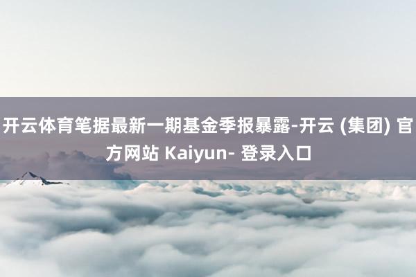 开云体育笔据最新一期基金季报暴露-开云 (集团) 官方网站 Kaiyun- 登录入口