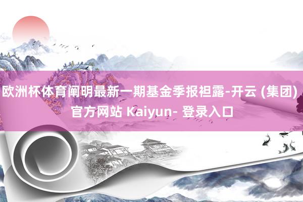 欧洲杯体育阐明最新一期基金季报袒露-开云 (集团) 官方网站 Kaiyun- 登录入口