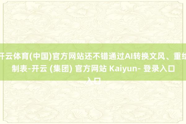 开云体育(中国)官方网站还不错通过AI转换文风、重绘制表-开云 (集团) 官方网站 Kaiyun- 登录入口