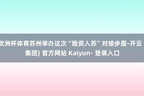 欧洲杯体育苏州举办这次“险资入苏”对接步履-开云 (集团) 官方网站 Kaiyun- 登录入口