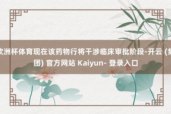 欧洲杯体育现在该药物行将干涉临床审批阶段-开云 (集团) 官方网站 Kaiyun- 登录入口