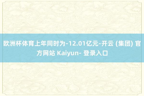欧洲杯体育上年同时为-12.01亿元-开云 (集团) 官方网站 Kaiyun- 登录入口