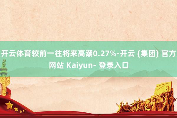 开云体育较前一往将来高潮0.27%-开云 (集团) 官方网站 Kaiyun- 登录入口
