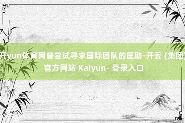 开yun体育网曾尝试寻求国际团队的匡助-开云 (集团) 官方网站 Kaiyun- 登录入口