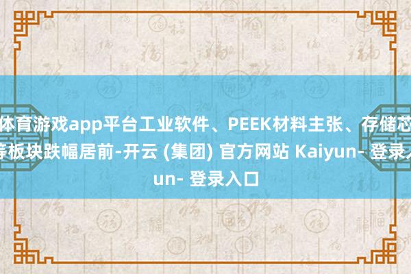 体育游戏app平台工业软件、PEEK材料主张、存储芯片等板块跌幅居前-开云 (集团) 官方网站 Kaiyun- 登录入口