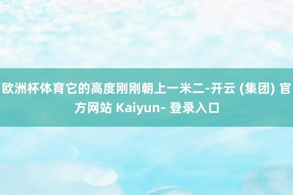 欧洲杯体育它的高度刚刚朝上一米二-开云 (集团) 官方网站 Kaiyun- 登录入口