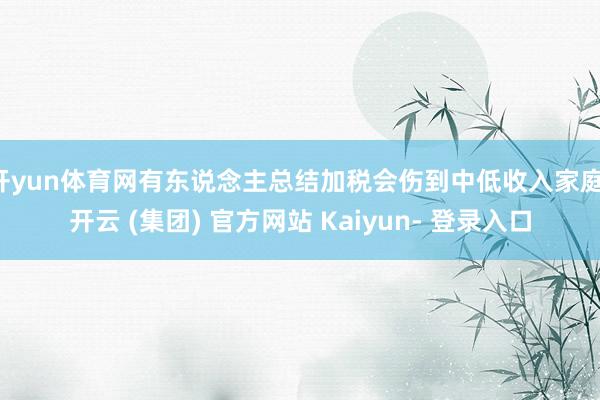 开yun体育网有东说念主总结加税会伤到中低收入家庭-开云 (集团) 官方网站 Kaiyun- 登录入口